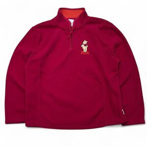 90s Disney Women's Pink and Orange Pooh Fleece Jacket